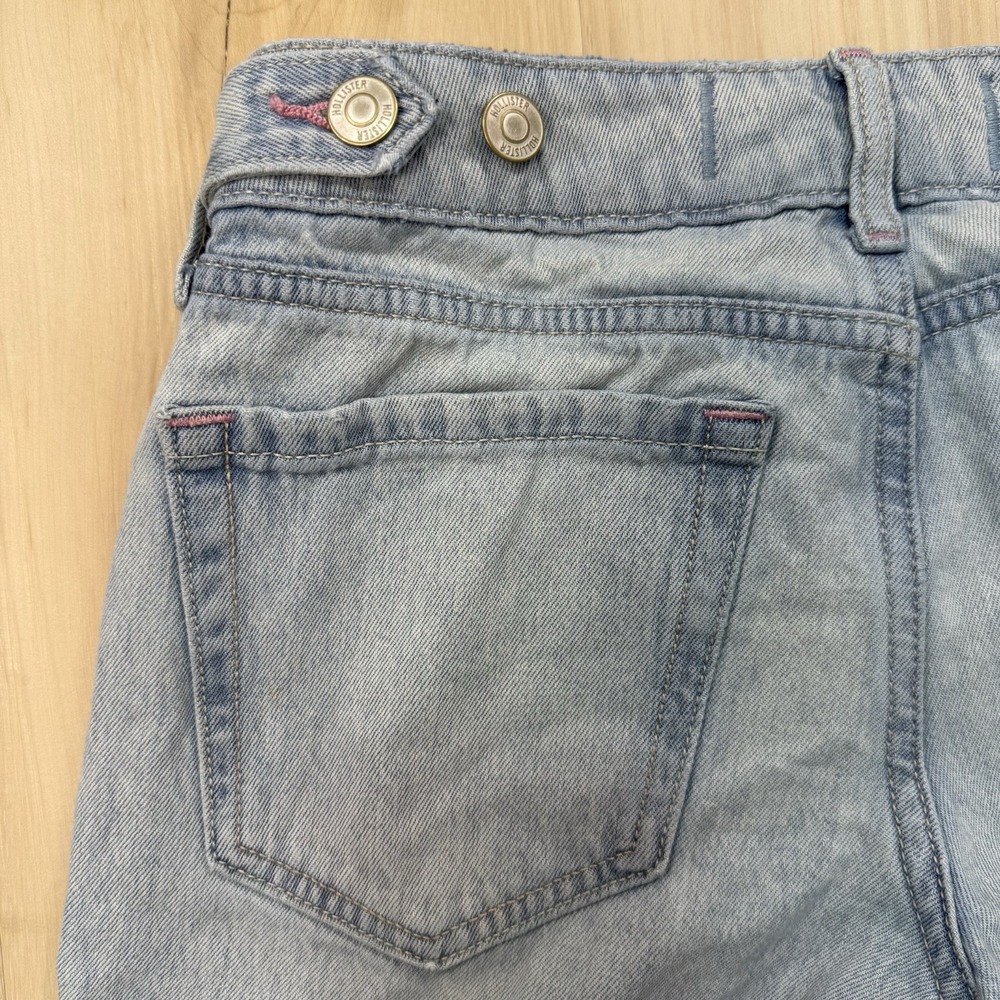 Hollister Low Rise Baggy Jeans Women's Size 23 Short Faded Blue Wide Leg Pants - Picture 8 of 8